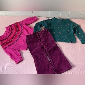 Baby gap Kids fair isle sweater Sweater and Corduroy flares Set